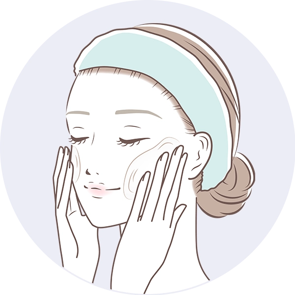 クリームをつける女性のイラスト