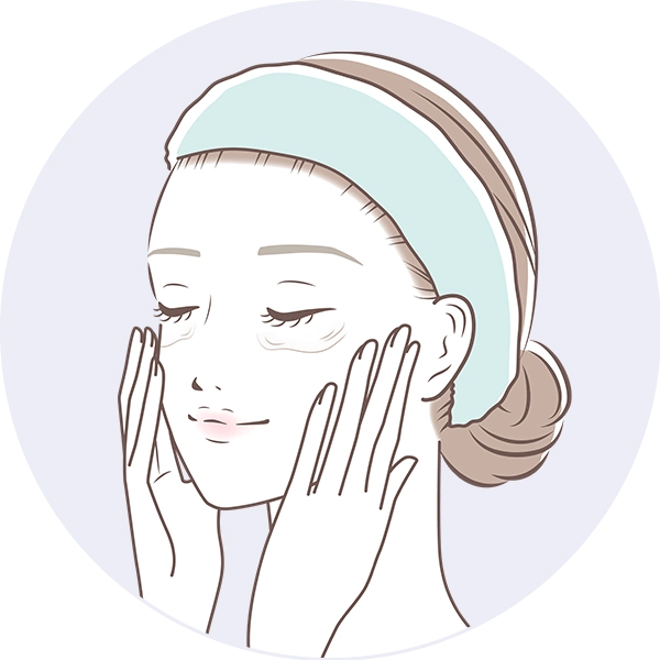 アイクリームをつける女性のイラスト