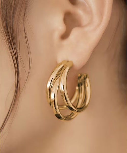 【STYLE DELI】トリプルリングフープピアス