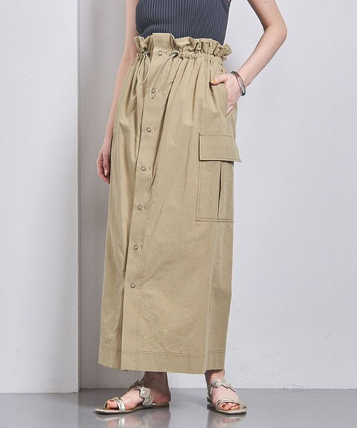 【UNITED ARROWS】【別注】＜SACRA＞カーゴ ドローストリング マキシスカート