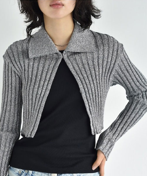 【DRESSTERIOR】CODE A｜lame knit cardigan