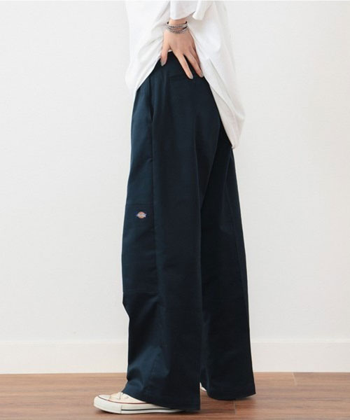 【BEAMS WOMEN】Dickies × BEAMS BOY / 別注 ワイド ダブルニー パンツ