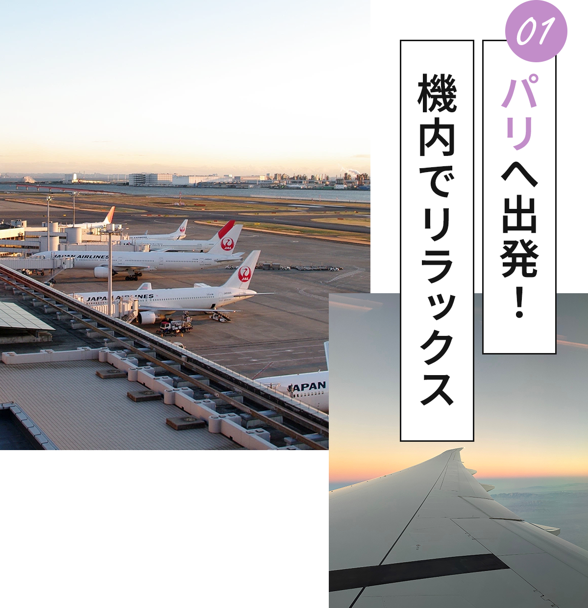 パリまでの機内