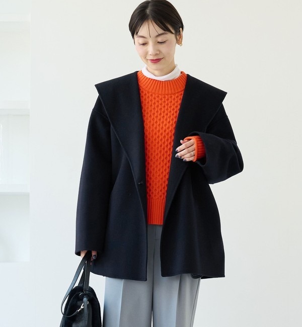 【green label relaxing/グリーンレーベルリラクシング】［size SHORTあり］HAMILTON ハミルトン ショールカラー リバー コート