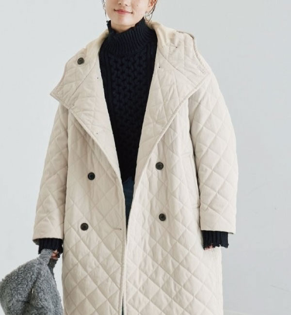 【Spick & Span/スピック　アンド　スパン】キルティングフーディコート
