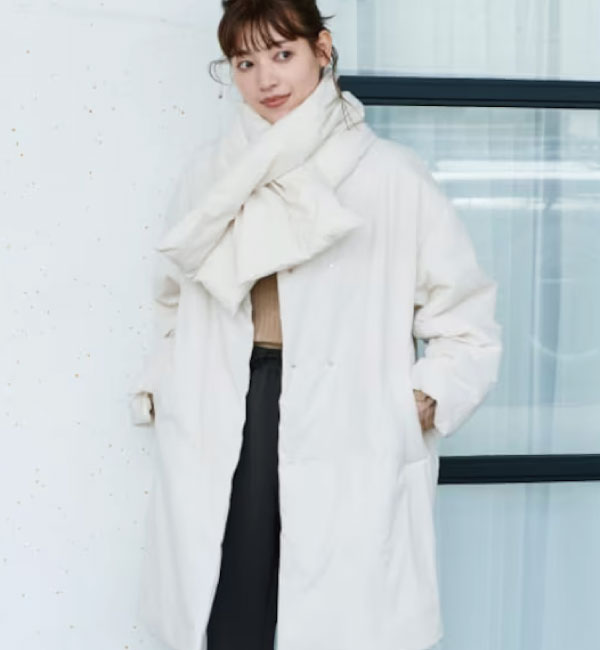 【URBAN RESEARCH/アーバンリサーチ】ROSSO F by ROSSO　マフラー付き中綿ミドルコート