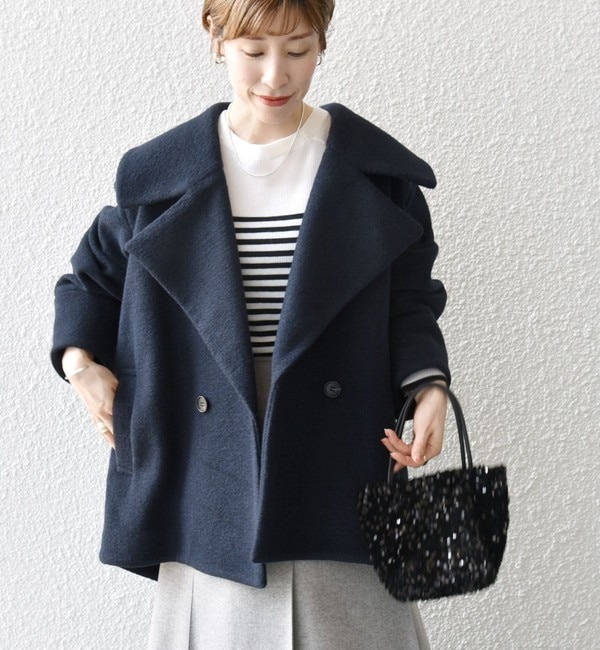 【SHIPS/シップス】SHIPS any: スライバー ショート Pコート