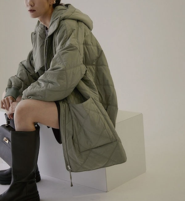 【SALON adam et rope’/サロン　アダム　エ　ロペ】【撥水機能付き】バラクラバセットキルティングブルゾン/テントコート