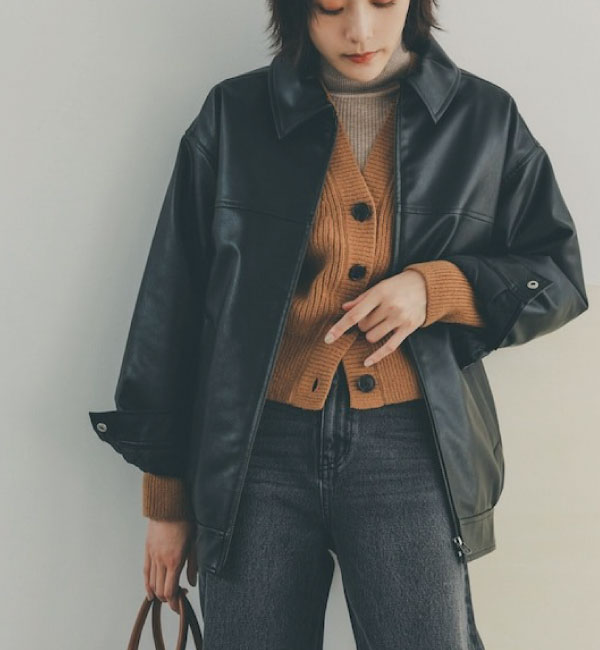 【N.Natural Beauty Basic/エヌ　ナチュラルビューティベーシック】フェイクレザーブルゾン《S Size Line》